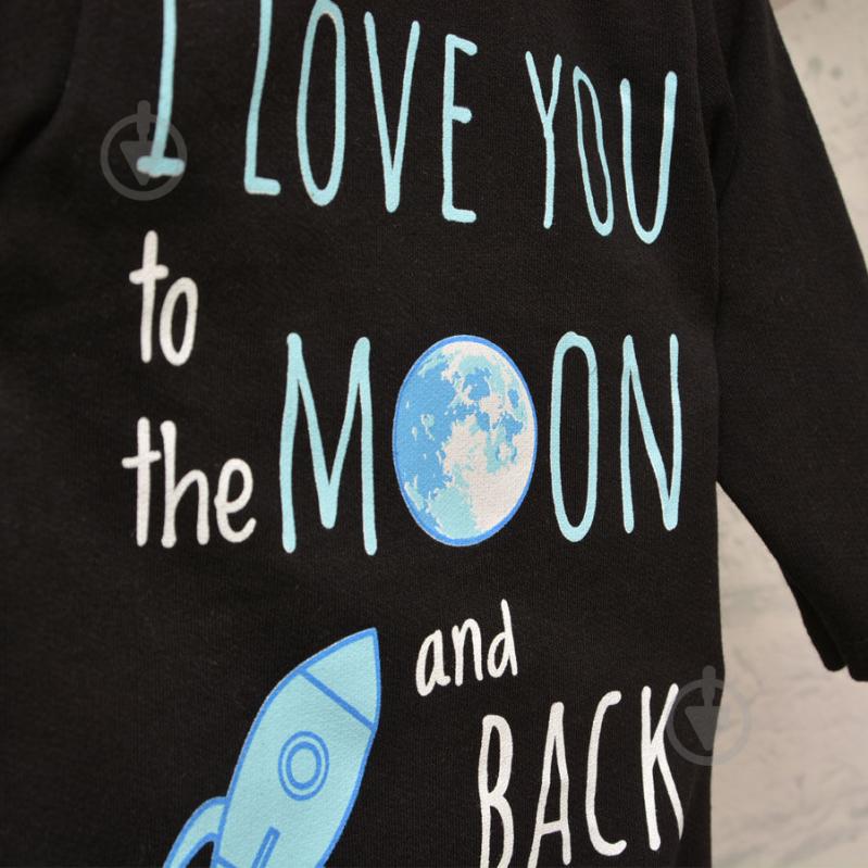 Боді дитяче унісекс Blanka І love you to the moon and back р.86 чорний 110121 - фото 2