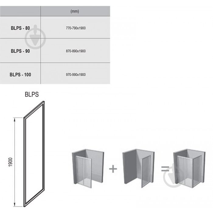 Душова стінка Ravak BLPS- 90 Біла TRANSPARENT - фото 3