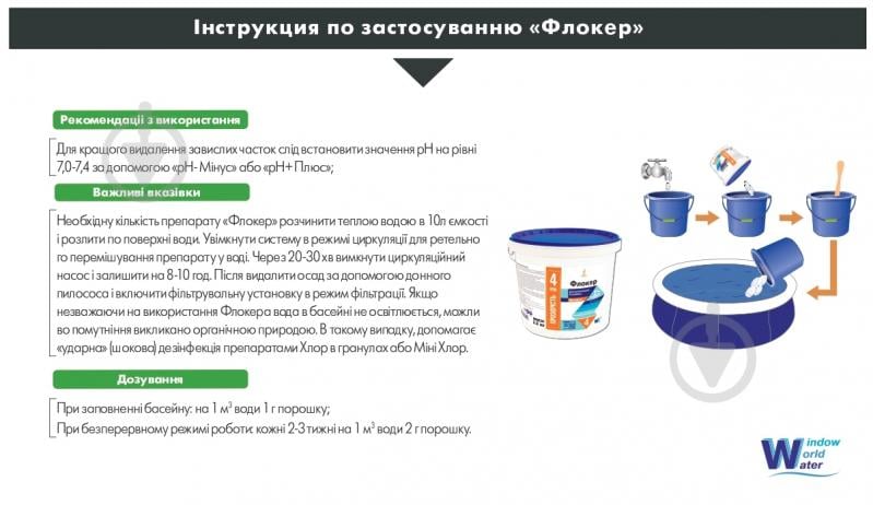 Засіб для освітлення води в басейні Флокер 2,5 кг Water World Window - фото 2