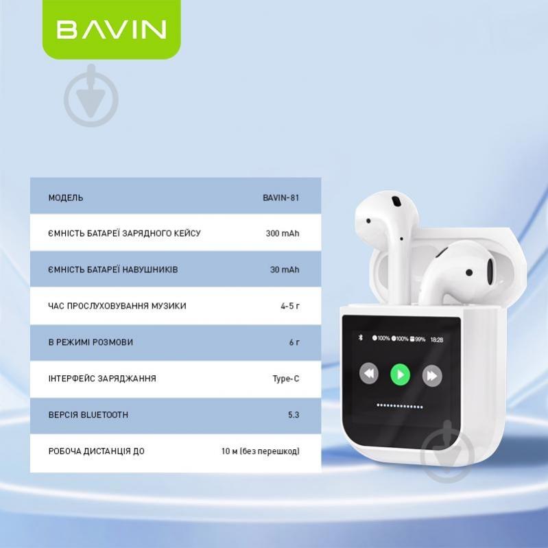 Навушники BAVIN BAVIN-81 white (HB-BA-81-WH) - фото 9