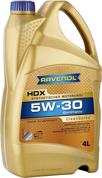 Моторное масло RAVENOL RAV HDS 5W-30 4 л (RAV HDS SAE 5W30 4L) - фото 1