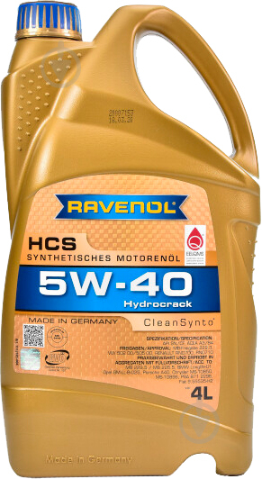 Моторне мастило RAVENOL RAV HCS 5W-40 4 л (RAV HCS SAE 5W40 4L) - фото 1