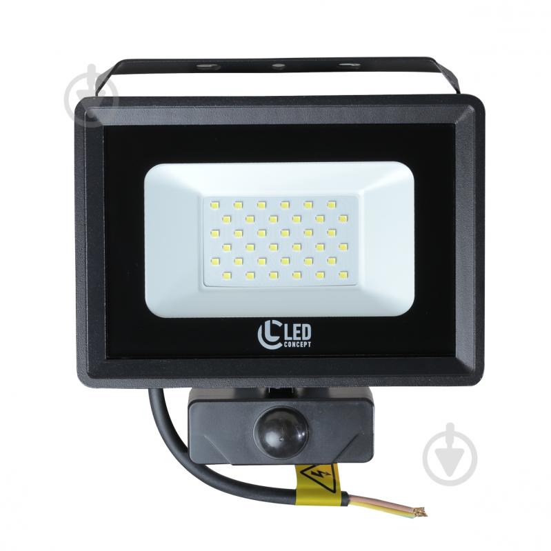 Прожектор з датчиком руху LED CONCEPT Gorteen FL 030 30 Вт IP65 чорний - фото 2