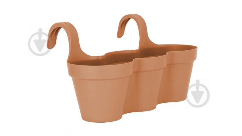 Горшок пластиковый Artevasi Capry Balkony Triple Pot фигурный 13,5 л терракот - фото 1