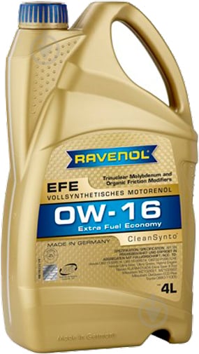 Моторне мастило RAVENOL RAV EFE 0W-16 4 л (RAV EFE SAE 0W16 4L) - фото 1