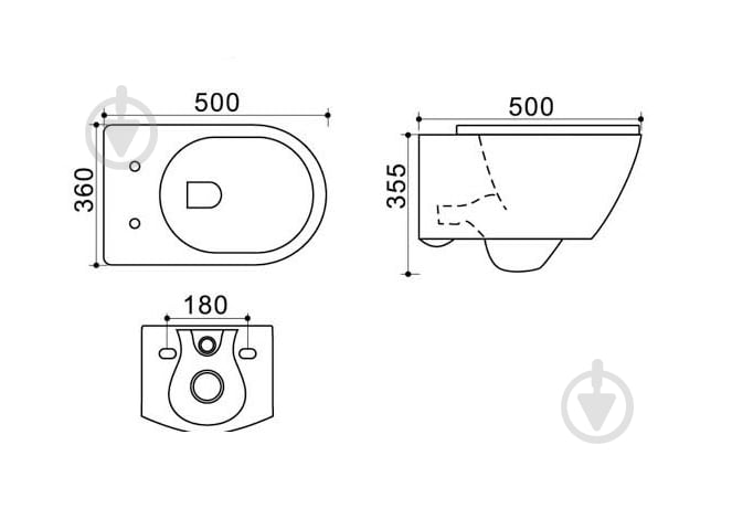 Унитаз подвесной EGO Pure Rimless TR2197 - фото 7 Унитаз подвесной EGO Pure Rimless TR2197 - фото 7