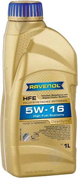 Моторне мастило RAVENOL RAV HFE 5W-16 1 л (RAV HFE SAE 5W16 1L) - фото 1