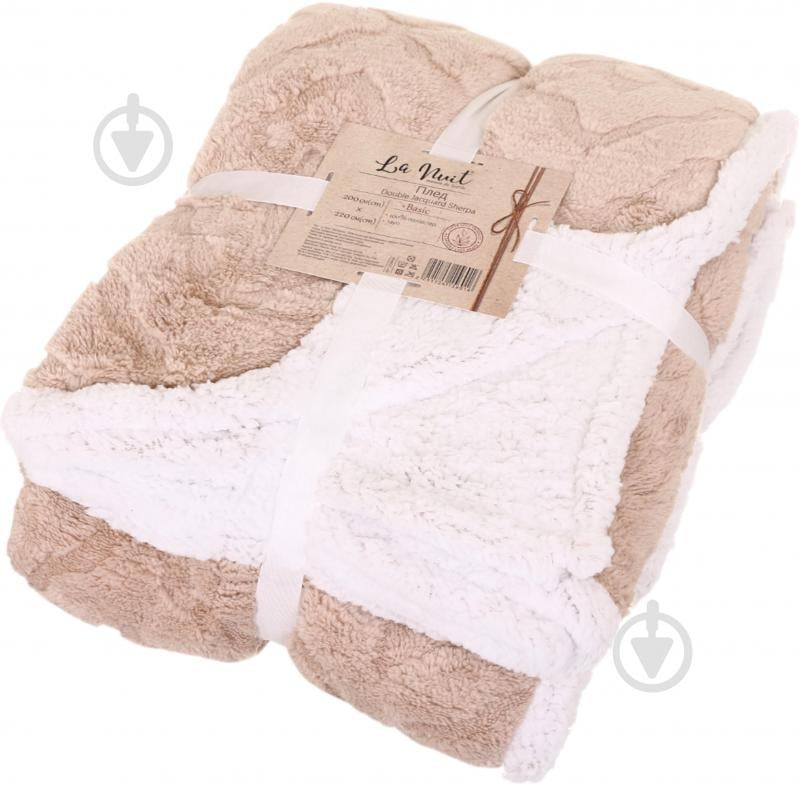 Плед Double Jacquard Sherpa 200x220 см тауп La Nuit - фото 4