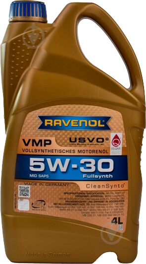 Моторне мастило RAVENOL RAV VMP 5W-30 4 л (RAV VMP SAE 5W30 4L) - фото 1