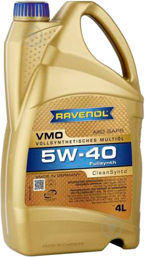 Моторное масло RAVENOL RAV VMO 5W-40 4 л (RAV VMO SAE 5W40 4L) - фото 1