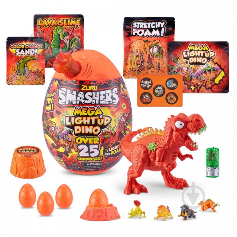 Игровой набор-сюрприз Zuru SMASHERS Light-Up Dino Mega с аксессуарами-А 7474A - фото 2