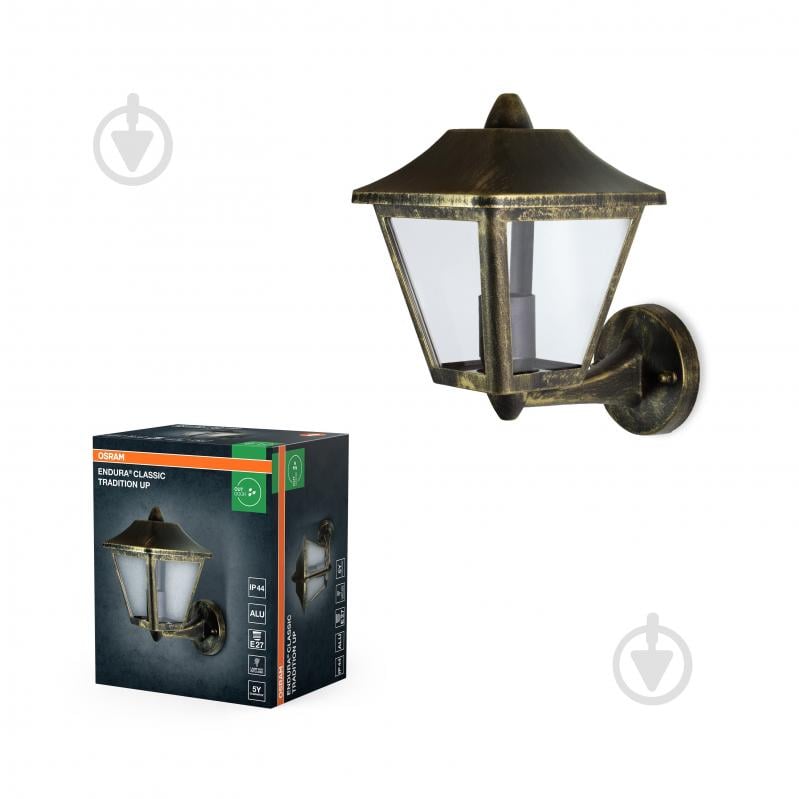 Светильник уличный настенный Ledvance/Osram E27 IP44 бронзовый Endura Classic UP Gold - фото 1