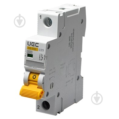 Автоматический выключатель UEC SB-M8 1P 25A C 4,5кA MCB45-1-025-C - фото 1 Автоматический выключатель UEC SB-M8 1P 25A C 4,5кA MCB45-1-025-C - фото 1