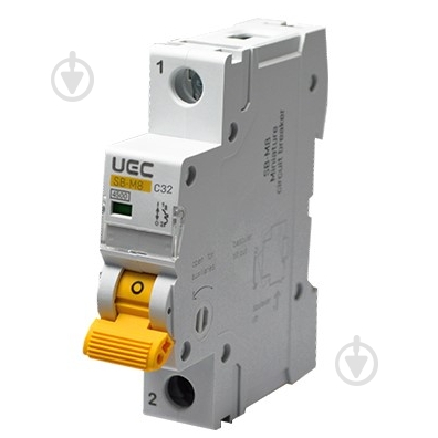 Автоматический выключатель UEC SB-M8 1P 32A C 4,5кA MCB45-1-032-C - фото 1