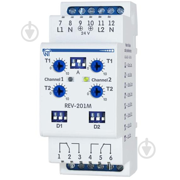 Багатофункціональне реле часу БАГАТОФУНКЦІОНАЛЬНЕ РЕЛЕ ЧАСУ РЕВ-201M - фото 1
