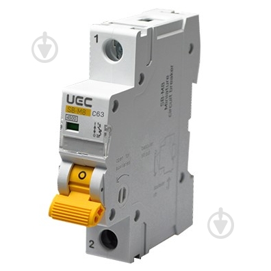 Автоматический выключатель UEC SB-M8 1P 63A C 4,5кA MCB45-1-063-C - фото 1