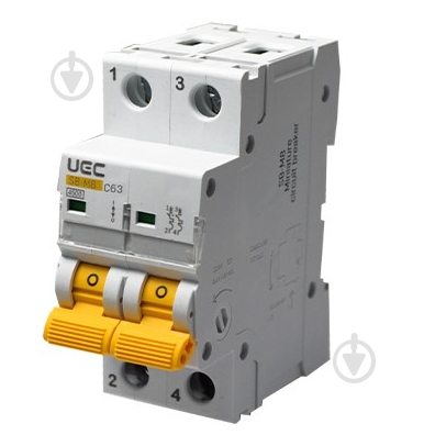 Автоматический выключатель UEC SB-M8 2P 63A C 4,5кA MCB45-2-063-C - фото 1