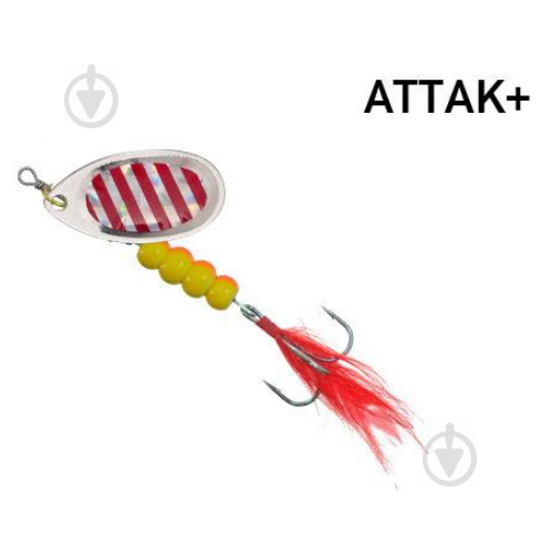 Блесна-вертушка Fishing ROI 13 г Attak Plus 34 red stripes - фото 1