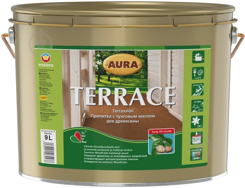 ᐉ Масло для древесины Aura® Terrace 9 л • Купить в Киеве, Украине ...