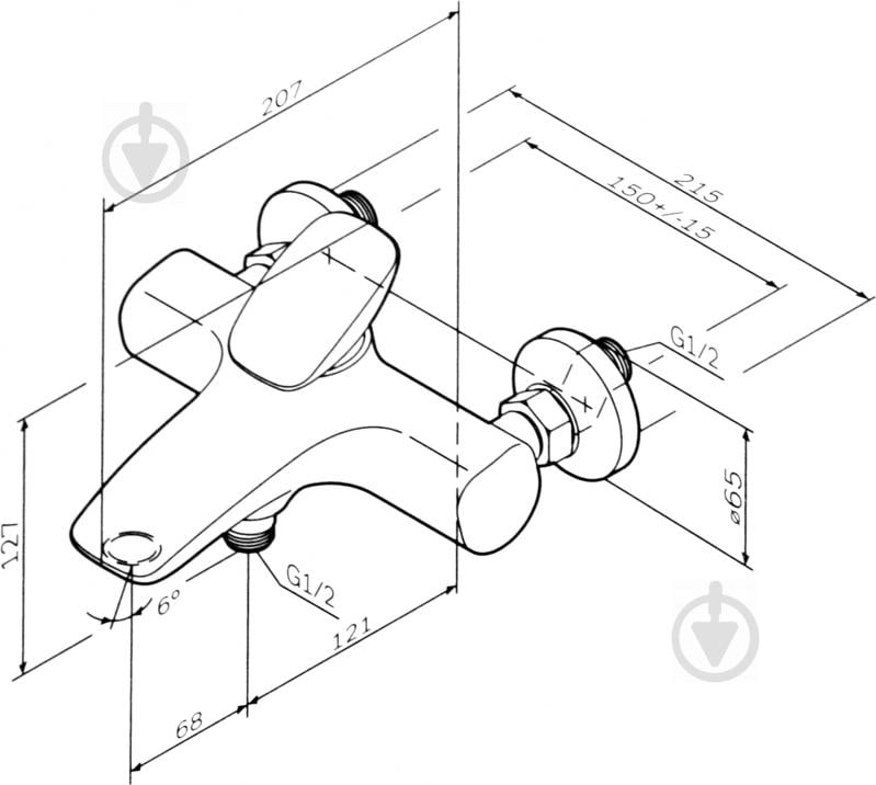 Смеситель для ванны AM.PM Spirit V2.0 F70A10000 - фото 8