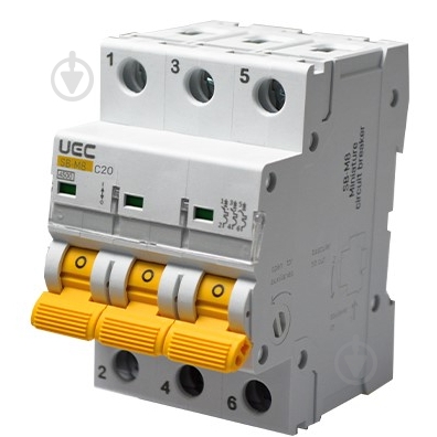 Автоматический выключатель UEC SB-M8 3P 20A C 4,5кA MCB45-3-020-C - фото 1