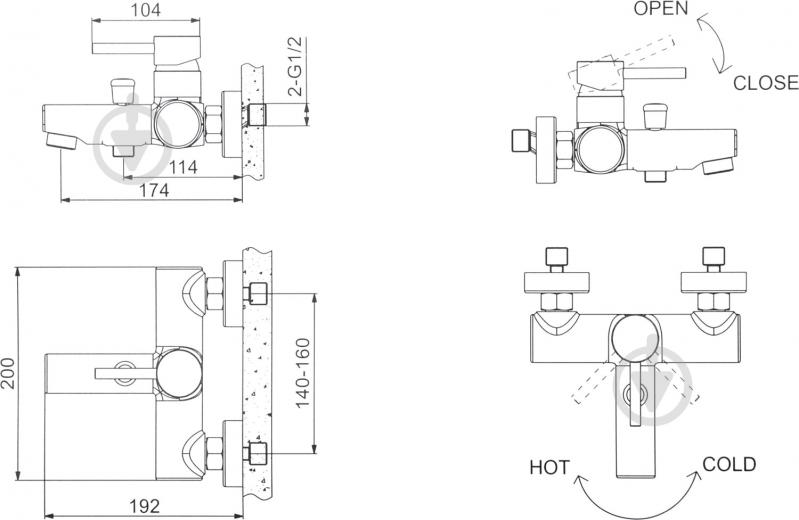 Змішувач для ванни EGO Slim F0404001101 - фото 3