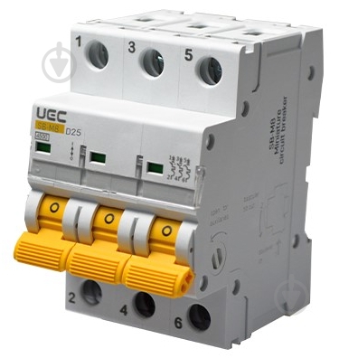 Автоматический выключатель UEC SB-M8 3P 25A D 4,5кA MCB45-3-025-D - фото 1