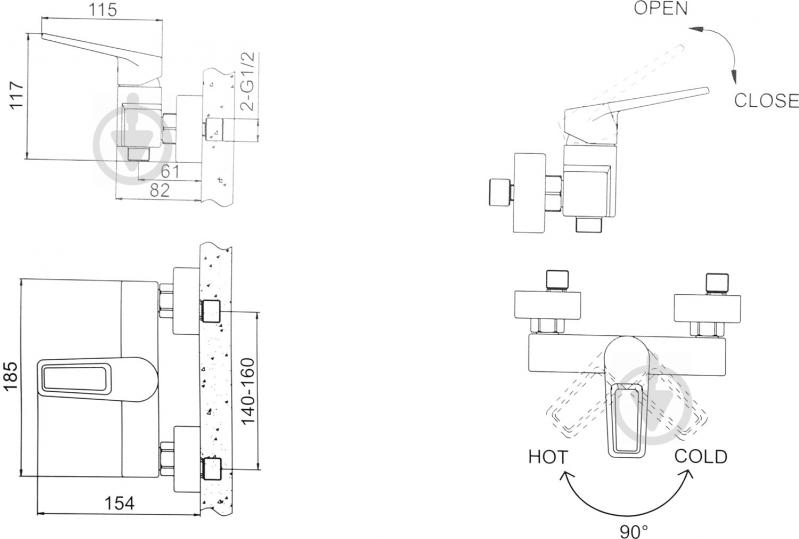 Смеситель для душа EGO Logic F0319401101 - фото 3