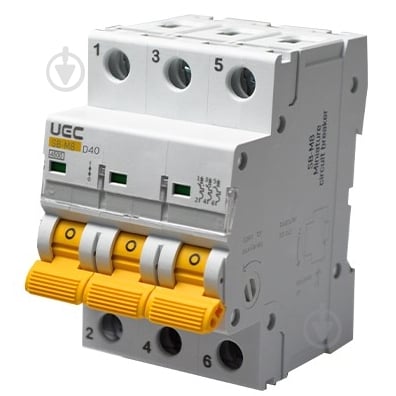 Автоматический выключатель UEC SB-M8 3P 40A D 4,5кA MCB45-3-040-D - фото 1
