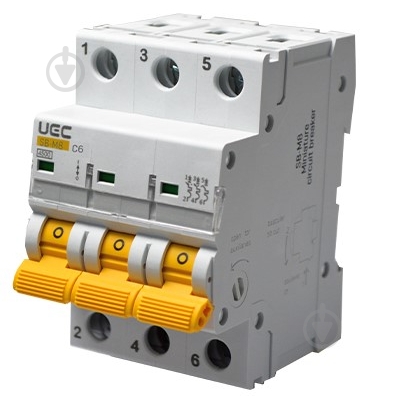 Автоматический выключатель UEC SB-M8 3P 6A C 4,5кA MCB45-3-006-C - фото 1