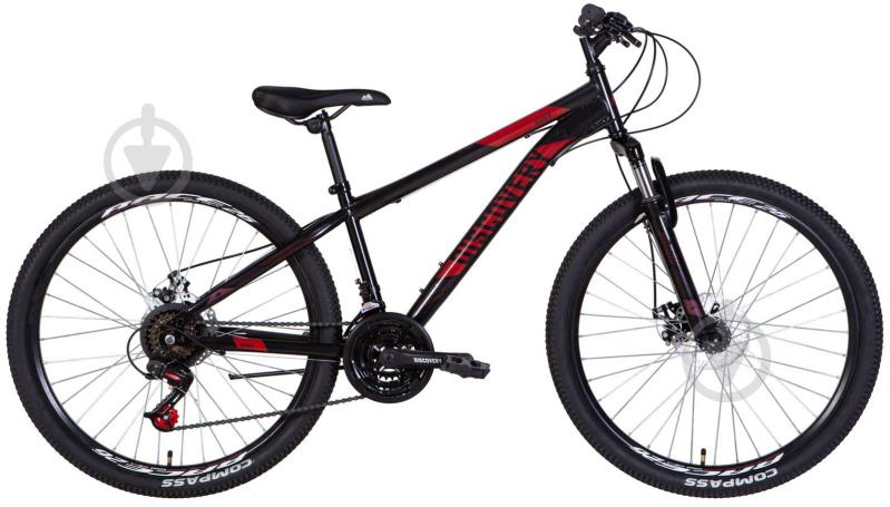 Велосипед Discovery 26" 13"(33 см) RIDER OPS-DIS-26-523 чорний із червоним - фото 1