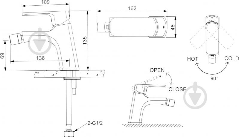 Смеситель для биде EGO Smart F0218901101 - фото 3