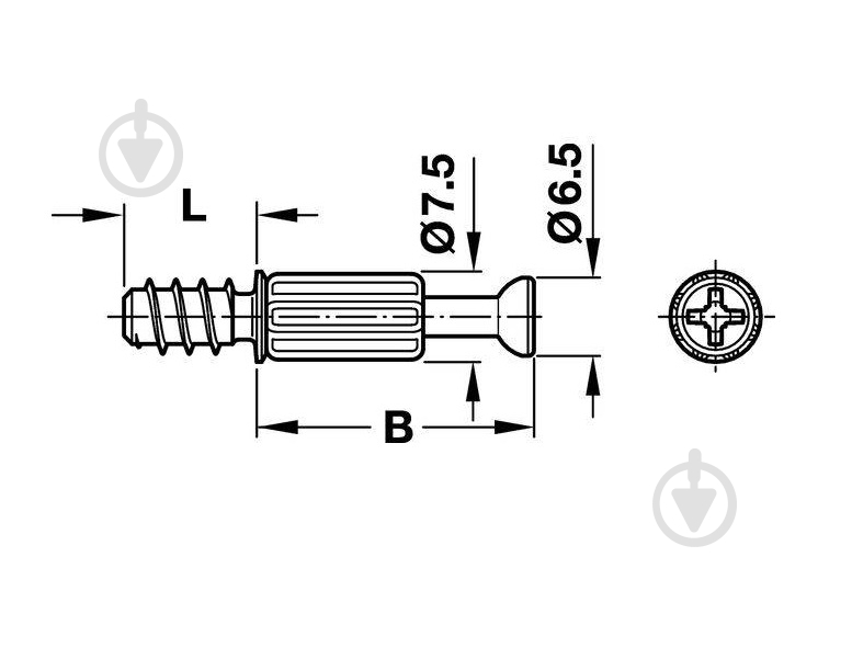 Болт стяжки MINIFIX S200 24/8,5 мм Hafele 262.27.680 50 шт. - фото 2