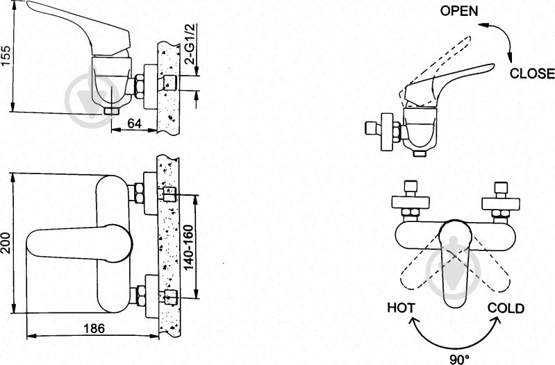 Смеситель для душа EGO Wave F0319501101 - фото 3