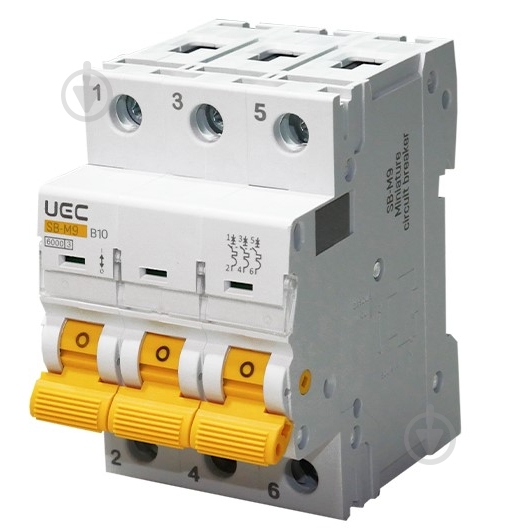 Автоматический выключатель UEC SB-M9 3P 10A B 6kA MCB60-3-010-B - фото 1