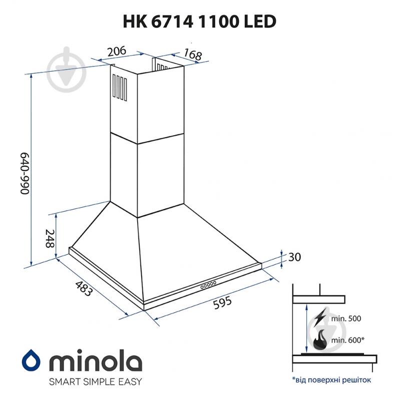 Вытяжка Minola HK 6714 I 1100 LED - фото 15 Вытяжка Minola HK 6714 I 1100 LED - фото 15
