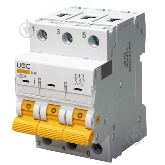 Автоматический выключатель UEC SB-M9 3P 40A B 6kA MCB60-3-040-B - фото 1