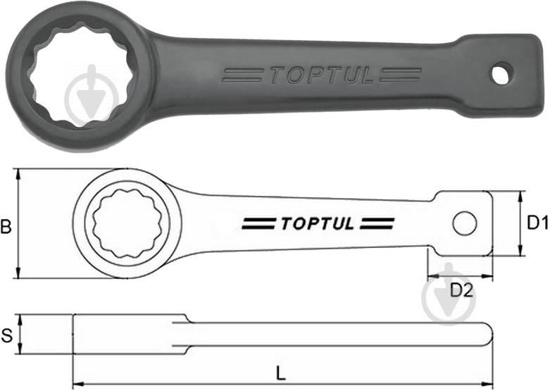 Ключ накидной Toptul ударний 36 мм. AAAR3636 - фото 3