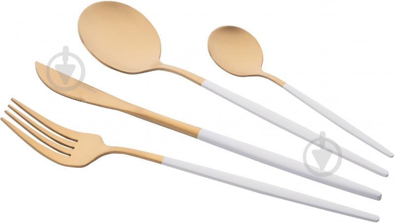 Набор столовых приборов Ardesto Gemini Lecco 4 шт. золотисто-белый AR0704LW - фото 1