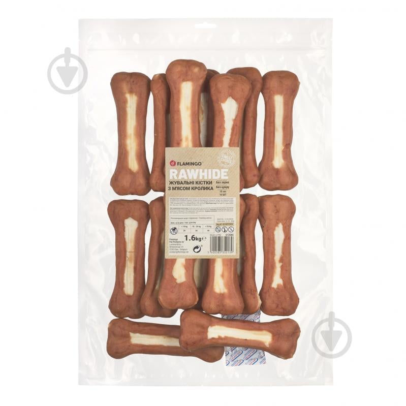 Ласощі Flamingo жувальні обгорнуті м'ясом кролика для собак 15 см 16 шт. - фото 1 Ласощі Flamingo жувальні обгорнуті м'ясом кролика для собак 15 см 16 шт. - фото 1