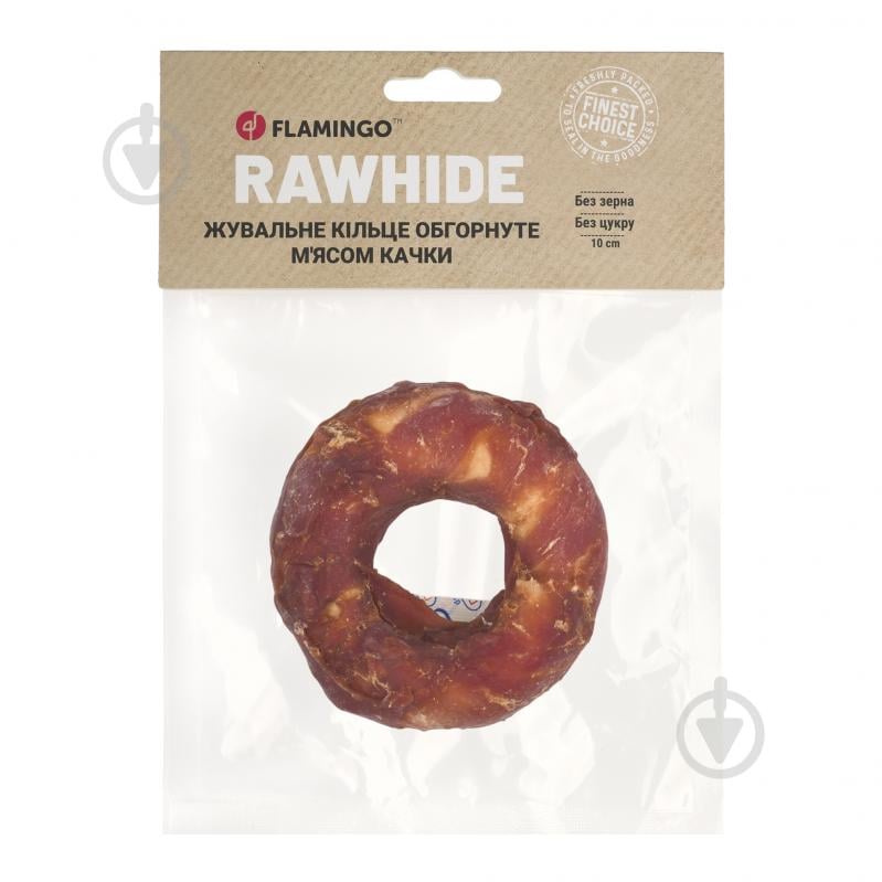 Ласощі Flamingo жувальне кільце обгорнуте м'ясом качки для собак 100 г - фото 1 Ласощі Flamingo жувальне кільце обгорнуте м'ясом качки для собак 100 г - фото 1