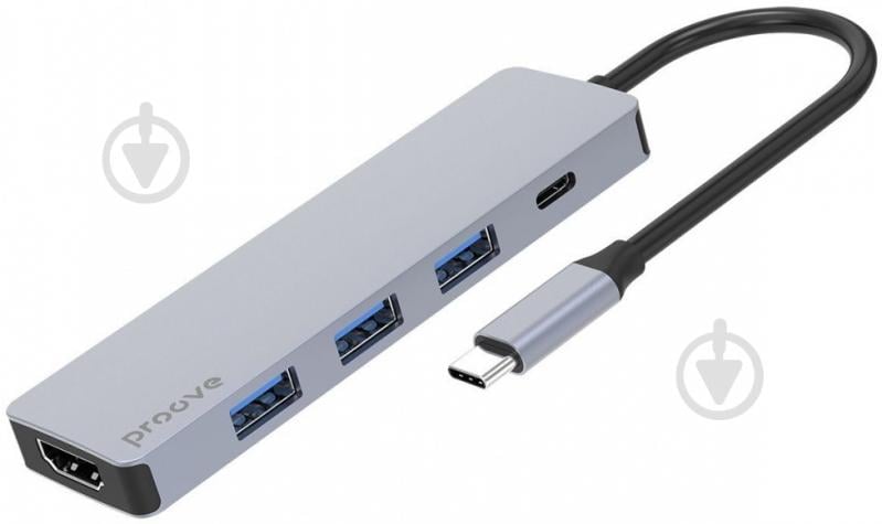 USB-хаб Proove Iron Link 5 in 1 3 х USB3.0 + Type C + HDMI silver - фото 1 USB-хаб Proove Iron Link 5 in 1 3 х USB3.0 + Type C + HDMI silver - фото 1