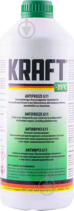 Антифриз Kraft G11 -35° 1,5 л зелений - фото 1