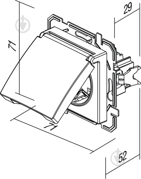 Розетка влагозащищенная с заземлением TEM Logiq со шторками с крышкой белый VQ11PTXO-U - фото 2