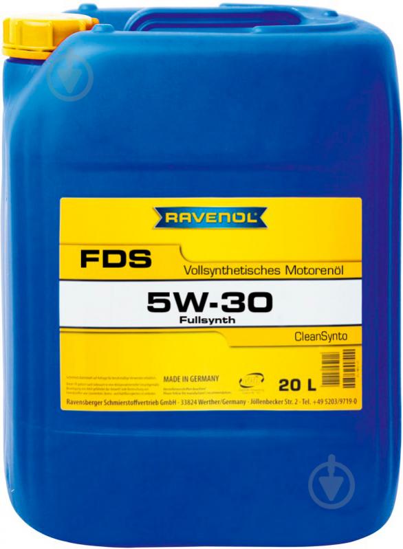 Моторне мастило RAVENOL RAV FDS 5W-30 20 л (RAV FDS SAE 5W30 20L) - фото 1