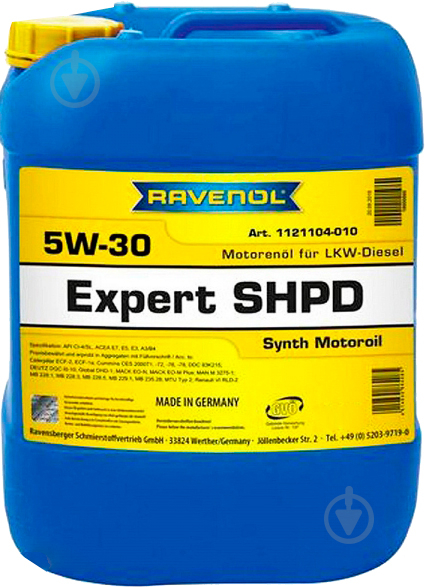 Моторное масло RAVENOL RAV EXPT SHPD 5W-30 20 л (RAV EXPT SHPD 5W30 20L) - фото 1