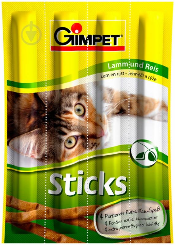 Лакомство Gimpet  GimCat мясные палочки ягненок и рис 4 шт - фото 1