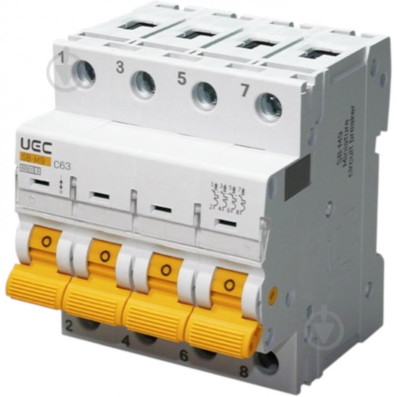 Автоматический выключатель UEC SB-M9 4P 32A 6kA MCB60-4-032-C - фото 1
