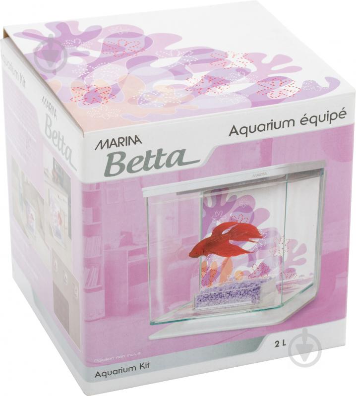 Аквариум Hagen Marina Betta Kit Flower для петушка белый 2 л - фото 4