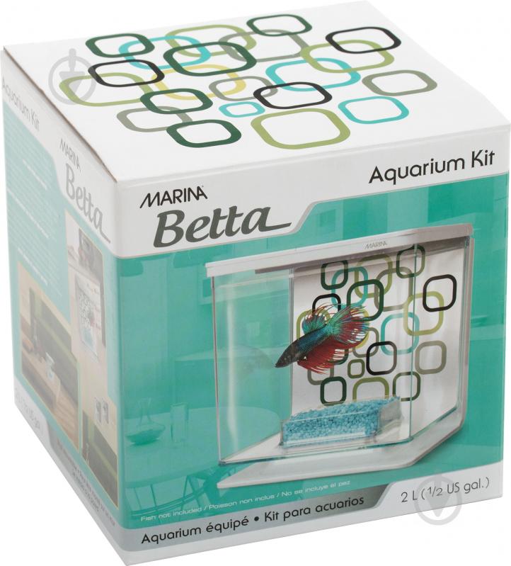 Акваріум Hagen Marina Betta Kit Geo Bubbles для півника білий 2 л - фото 4